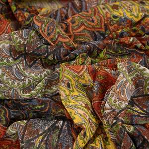 All Fabric: Printed Mesh Deadstock - Feathered Paisley