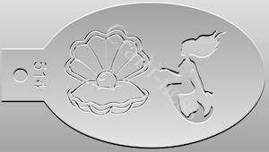 Fpnz Stencils: Clamshell mermaid stencil