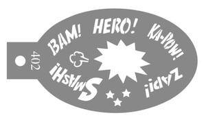 Fpnz Stencils: Superhero words stencil