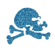 Glitter Tattoo Stencils 1: Glitter tattoo stencils - Skull and crossbones - 5pcs