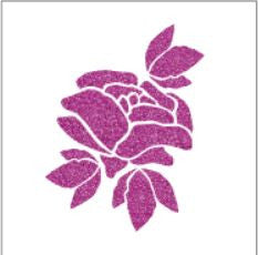 Glitter Tattoo Stencils 1: Glitter tattoo stencils - Rose - 5pcs