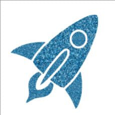 Glitter tattoo stencils - Rocket ship - 5pcs