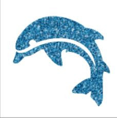 Glitter Tattoo Stencils 1: Glitter tattoo stencils - Dolphin - 5pcs
