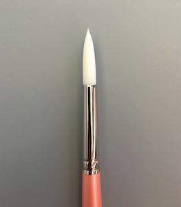 Aliyah: ALIYAH White taklon round brush #6