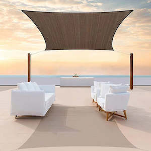 Rectangle Sun Shade Sail – Coffee Fabric Garden Patio Pool Awning Canopy Cover&hellip;