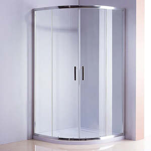 Shower Screens: 90x90cm Rounded Curved Shower Base in White