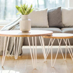 Office Furniture: Set of 4 White Industrial Retro 3-Rod Table Legs – 12mm Steel Bench & Desk Supports 41cm