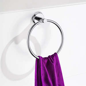 Bathroom Accessories: Classic Chrome Towel Bar Rail Ring Bathroom