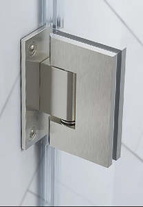 90 Degree Brass Glass Shower Door L-Hinge in White