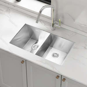 820x457mm Handmade Stainless Steel Sink with Waste and Drain Plug - Stainless Steel 304