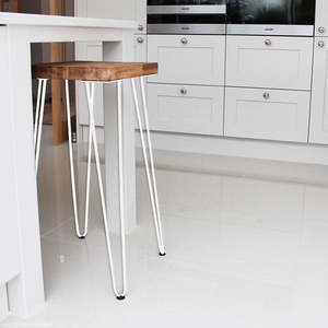Office Furniture: Set of 4 White Industrial Retro Hairpin Table Legs – 12mm Steel Bench & Desk Supports 71cm