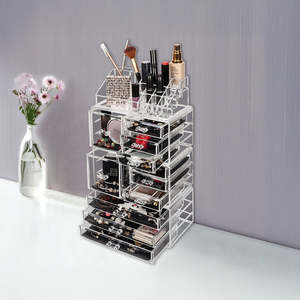 Health And Beauty: 11 Drawers Clear Acrylic Cosmetic Jewellery Luxury Organiser