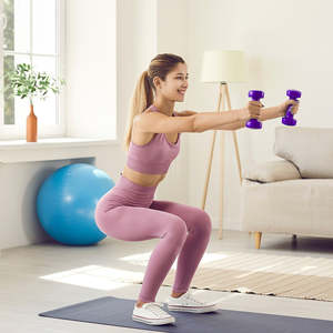 Gym Weights: 2kg Dumbbells Pair PVC Hand Weights PVC Coated