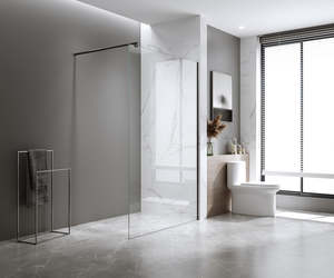 Glass Shower Screen Square Stabilising Pole in White