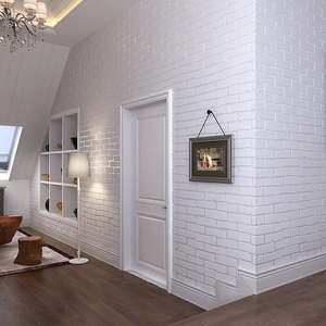 Home Furniture: White Brick Wallpaper Vinyl Vintage