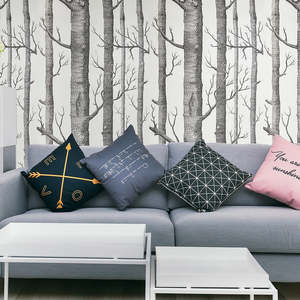 Home Furniture: Wallpaper White Birch Tree Roll – Non-woven Decorative Wall Covering for Home & Office Interiors