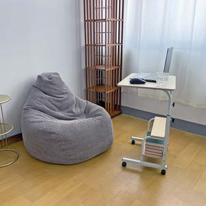 Office Furniture: Height Adjustable Rolling Overbed Table – 60cm Mobile Computer & Study Desk on Wheels