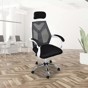 Ergonomic Mesh Office Chair – White Computer Desk Chair with Padded Foam Seat