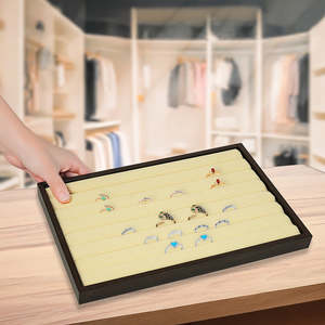 Health And Beauty: 7 Slot Velvet Ring Earring Tray Storage Jewellery Display Display Stackable