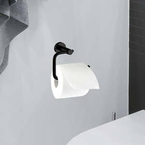 Classic Toilet Paper Holder – Black Finish Durable Bathroom Fixture
