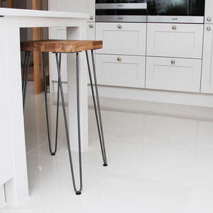 Office Furniture: Set of 4 Industrial Retro Hairpin Table Legs 12mm Steel Bench Desk - 71cm Black