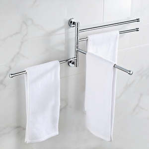Bathroom Accessories: Swivel Towel Rail – Wall-Mounted Stainless Steel Chrome-Finish Bath Rack