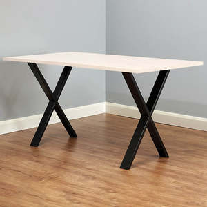 Office Furniture: X-Shaped Table Bench Desk Legs – Retro Industrial Design Fully Welded Metal Frame for Furniture Projects
