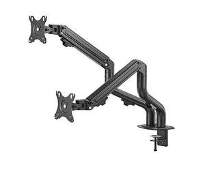 Dual Arm Monitor Desk Mount Bracket 17–32 Inch Spring Assisted Full Motion