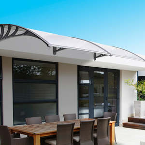 Outdoor Polycarbonate Awning Cover with Rain Gutter – 1x2m Door or Window Weather Shelter