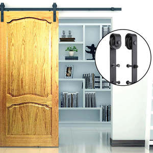 Barn Door Hardware: 2.0m Black Sliding Barn Door Hardware – Smooth Track System