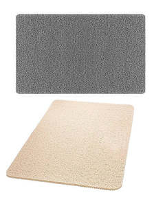 Bathroom Accessories: Non Slip Shower Mat 2 Pack Fast Draining PVC Bathroom Mats Beige & Grey