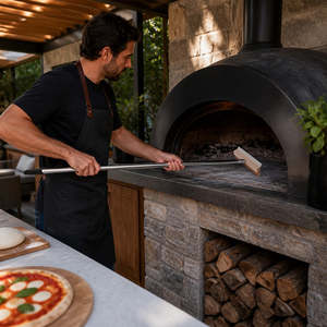 Kitchenware: Stainless Steel Pizza Oven Brush Scraper 120cm Ash Broom