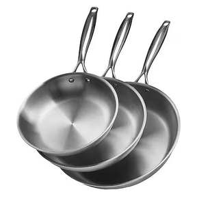 Kitchenware: Tri Ply Stainless Steel Frying Pan Set 24 28 32cm Induction