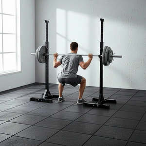 Adjustable Squat Rack Pair for Home Gym Barbell Training