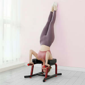 Sports Fitness: Yoga Headstand Bench with 55mm Padded Support and Armrests
