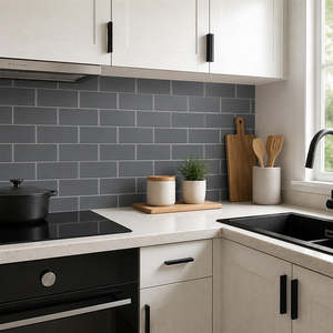 Home Furniture: 3D Peel-and-Stick Wall Tiles – Dark Grey Subway Design, 10 Sheets