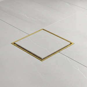 Tile Shower Drain – 15x15cm Gold Tile Insert