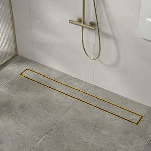 Tile Insert Shower Grate – 90cm Brass Drain with Centre Outlet