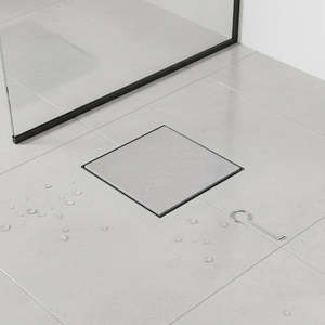 Floor Wastes And Grates: Tile Shower Drain – 10x10cm Black Tile Insert