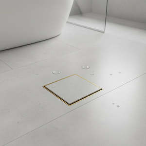 Floor Wastes And Grates: Tile Shower Drain – 10x10cm Gold Tile Insert