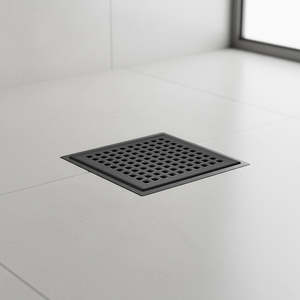 Floor Wastes And Grates: Square Shower Drain – 10x10cm Black Grid Grate