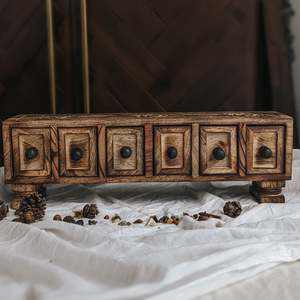 Wooden Chest with Drawers