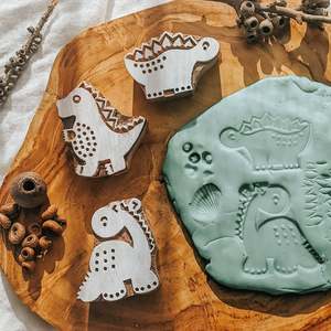 Wooden Printing Blocks - Dinosaurs