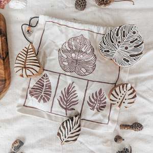 Wooden Printing Blocks - Tropical Leaf Set