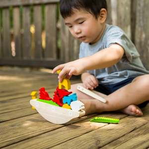 Eco Wooden Balancing Boat Game