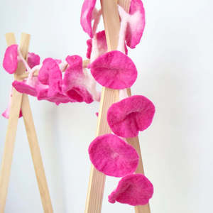 Tara Treasures | Felt Garland - Bright Pink Flower Vine
