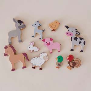 Qtoys | Wooden Farm Animal Set