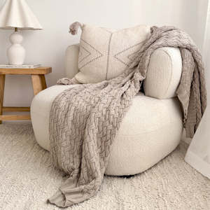 Chunky Throw Blanket - Greige