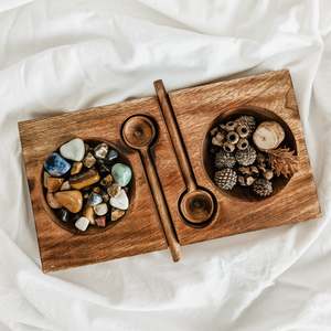A Little Extra: Wooden Tray with Scoops (Large)