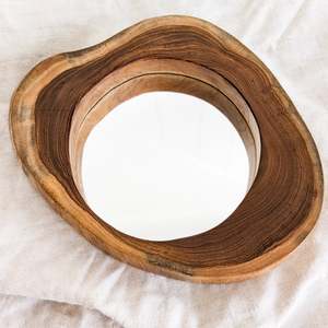 Natural Wooden Slab with Mirror